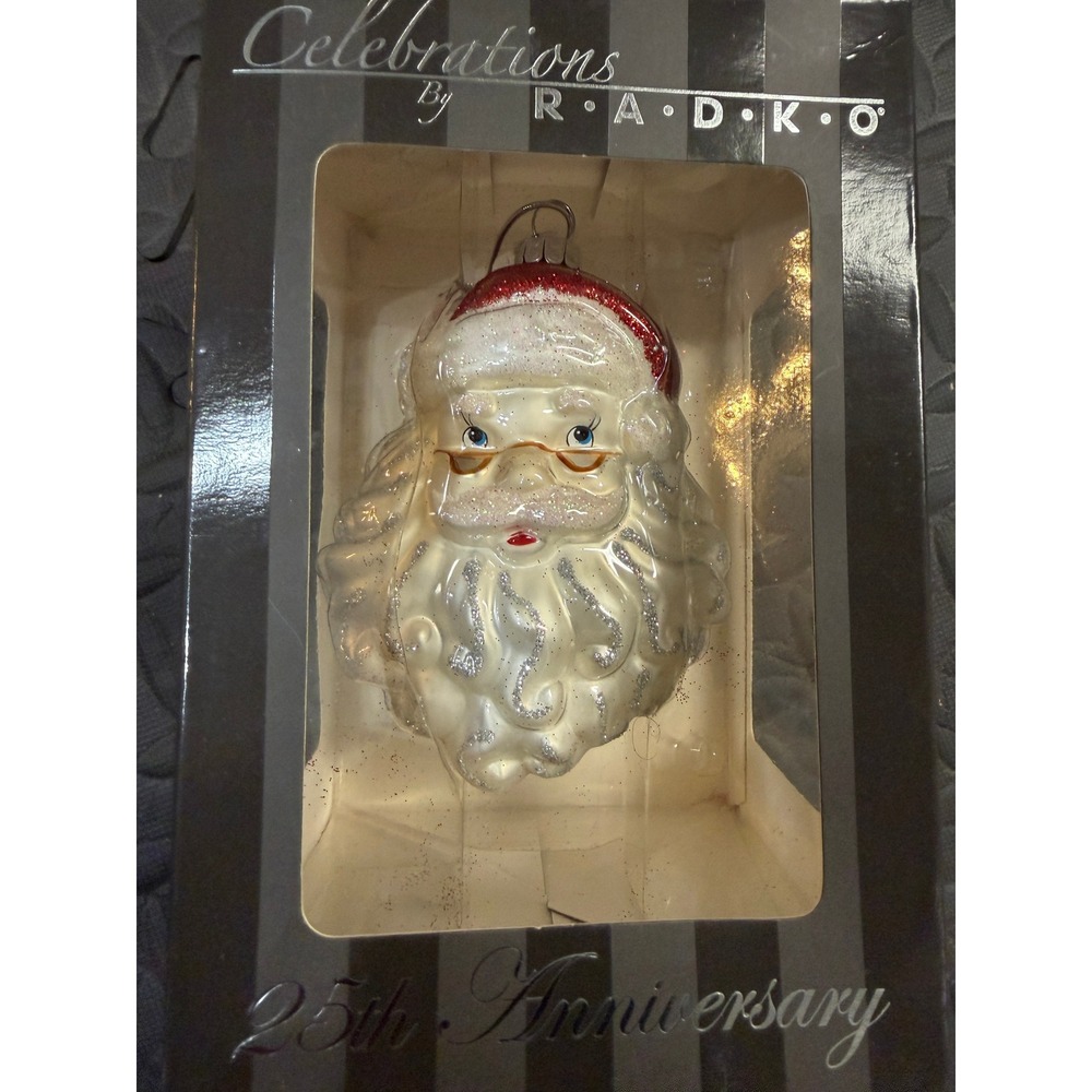 Christopher Radko Santa Ornament 25th Anniversary Glass Christmas 2010 Kmart NIB